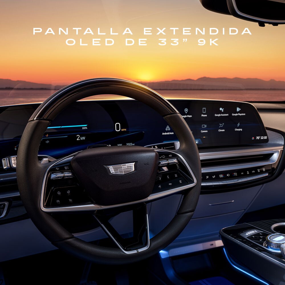 Impresionante pantalla extendida Oled de 33 pulgadas 9K en tu camioneta eléctrica, Cadillac Lyriq